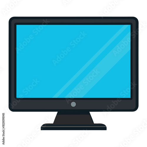 Old computer monitor, retro style. Isolated vector illustration on white background