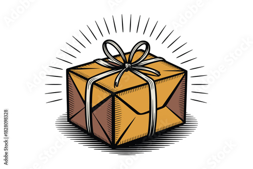 A wrapped gift box with a bow, symbolizing surprise and celebration.