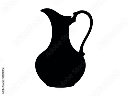 Silhouette of a classic pitcher with a handle against a white background.