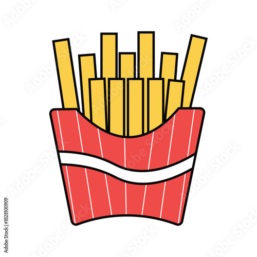 French Fries Container  Vector illustration.eps