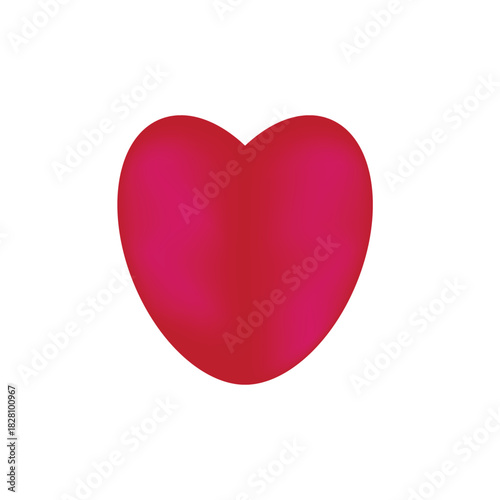 Red heart symbol on a white background