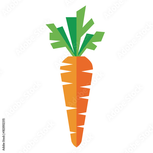 Carrot illustration in a vibrant geometric style for fresh produce and culinary design