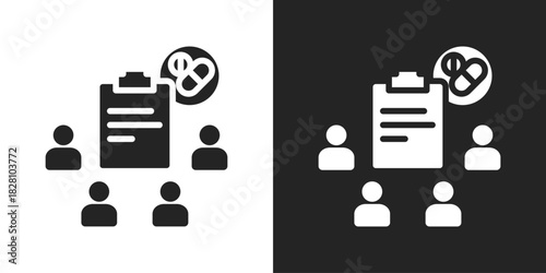 trials Icon In Black And White Glyph Style