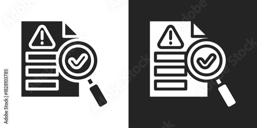 risk analysis Icon In Black And White Glyph Style