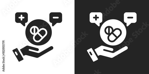 placebo effect Icon In Black And White Glyph Style
