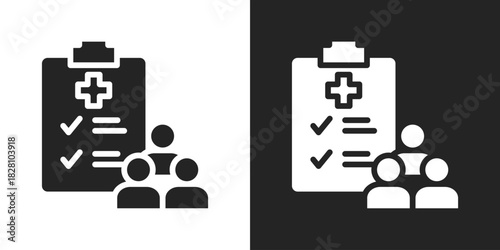 Medical Report Icon In Black And White Glyph Style