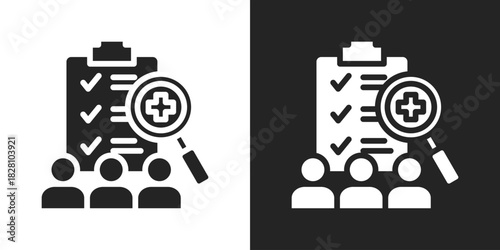 Assessment Icon In Black And White Glyph Style