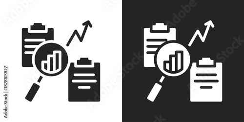 Analysis Icon In Black And White Glyph Style