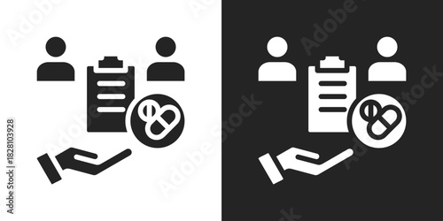 Intervention Icon In Black And White Glyph Style
