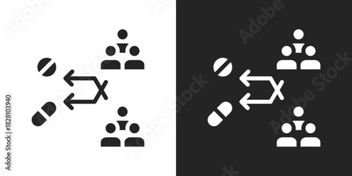 Crossover Icon In Black And White Glyph Style