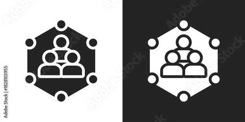 Participant Icon In Black And White Glyph Style