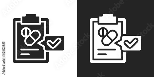 Clinical Icon In Black And White Glyph Style