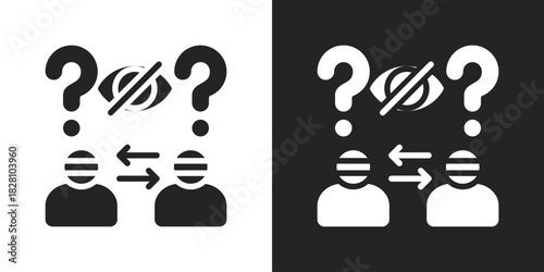 Blind Icon In Black And White Glyph Style