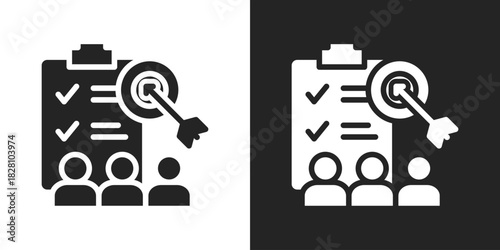 Goal Icon In Black And White Glyph Style