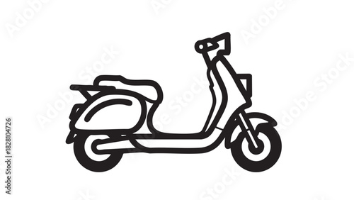 Simple Scooter Icon for Transportation and Mobility in Urban Environments - Outline Style