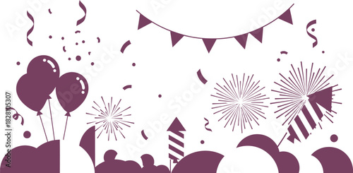 Festive fourth of july celebration with american flag isolated on white background