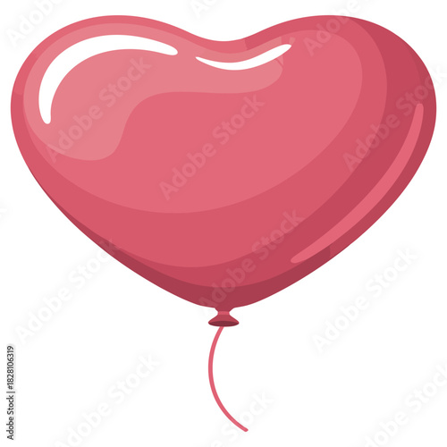 A charming pink heartshaped balloon, symbolizing love and romance, ideal for valentines day, anniversaries, and birthdays, floating gently, isolated on