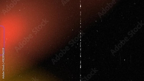 Film burn 8mm effect. Moving banner with looping noise effect and vibrant bokeh flares. Long Flickering Frame on alpha channel for cinematic overlay effect. Realistic graphic animated footage