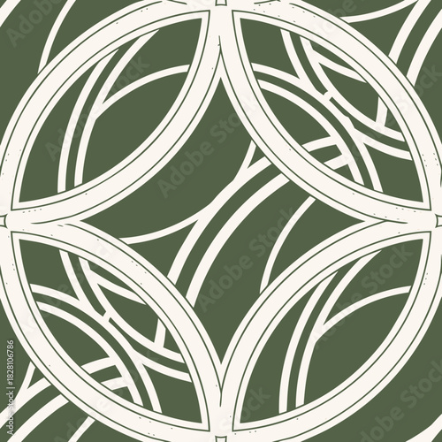 Seamless vector pattern with curved lines and geometric shapes  