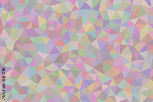 A colorful mosaic of triangles creates a vibrant and abstract background with pastel hues and geometric patterns