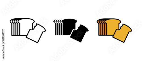 Bakery Bread Icon illustration for food, bakery shops, and cooking themes with stroke filled and colored icon set.