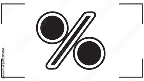 Simple Percent Symbol Icon - Percentage Sign for Finance, Business, and Calculations on White Background