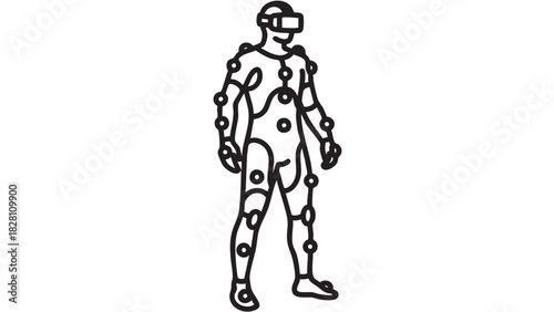 Motion Tracking and VR A Person in a Virtual Reality Setup with Sensors