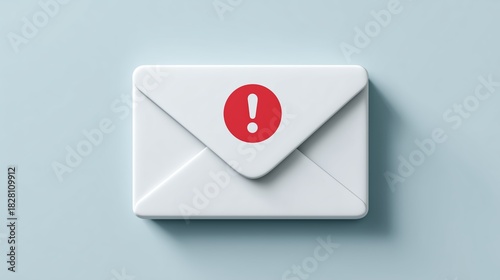 A white envelope with a red exclamation mark. Minimalistic warning and email notification icon on a light blue background, the theme of spam, phishing and email security. Free Download A white envelope with a red exclamation mark. Minimalistic warning and email notification icon on a light blue background, the theme of spam, phishing and email security. - GFXLoad