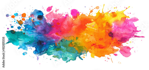 Abstract colorful watercolor paint texture. colorful watercolor design with vibrant flowing blending soft gradients splashes artistic creative abstract background.