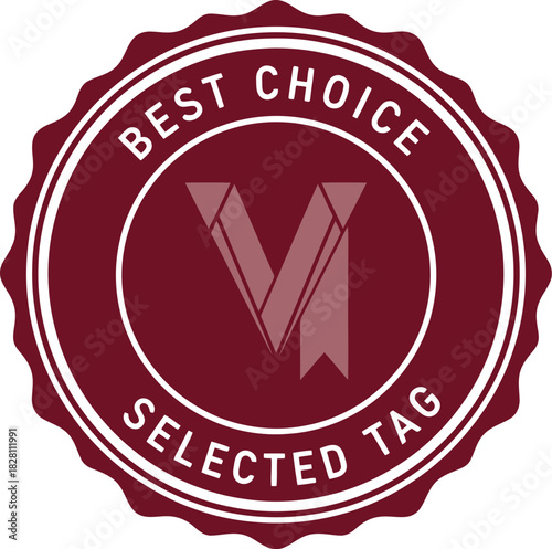 Best choice selected tag award badge red label graphic element