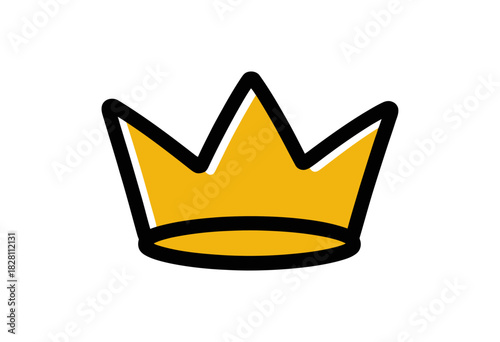 A simple hand-drawn illustration of a golden crown with a black outline on a white background.