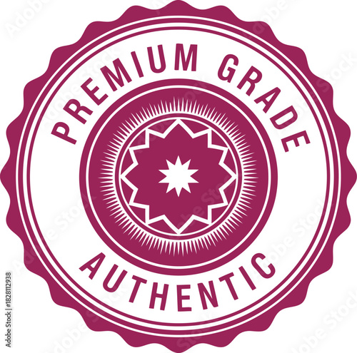 Premium grade authentic product quality assurance badge or label