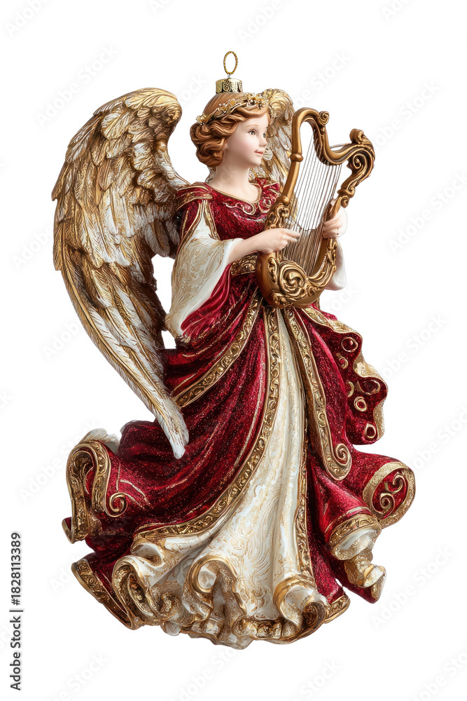 Obraz premium PNG Elegant angelic harp ornament