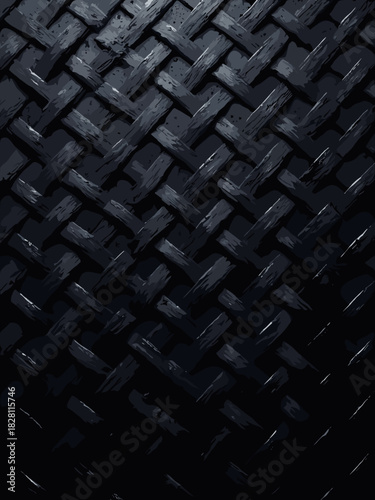 Extreme macro of carbon fiber texture, black diagonal weave pattern, industrial background