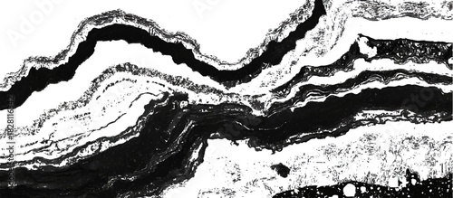 Abstract geology rock strata background with layered sediment texture .black stone formations geological rock fractures and vintage grunge surface design .