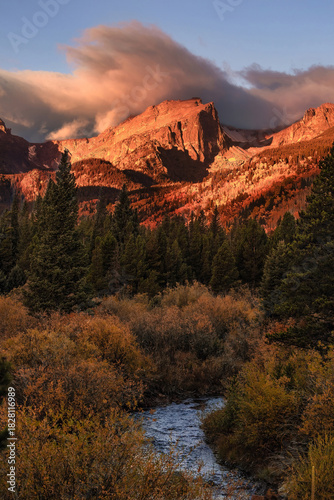 Rocky Mountain Colorado National Park Landscape Hallett peak alpenglow
