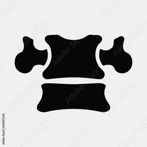 Silhouette human vertebra backbone spinal column anatomy vector illustration