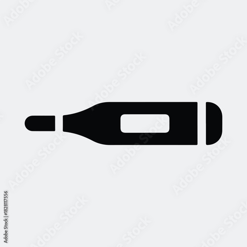Silhouette medical thermometer icon isolated disease measurement vector illustration