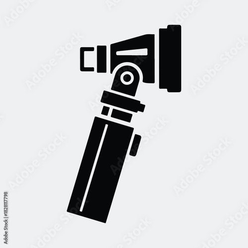 Silhouette otoscope diagnostic medical instrument for ear exam vector illustration