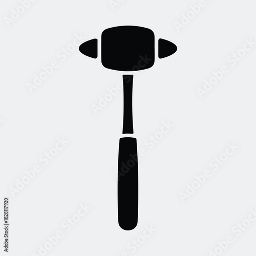 Silhouette reflex hammer simple medical diagnostic tool equipment vector illustration