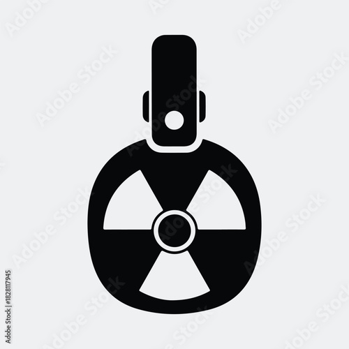 Silhouette simple flat radiation hazard sign safety symbol vector illustration