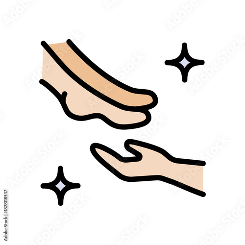 Foot care color icon. Foot hygiene, Healthy feet, Foot treatment, Podiatrist, Podiatry icons, Pedicure icons, Foot cream. Simple vector illustration.