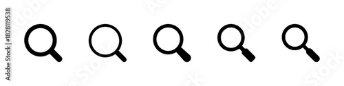 Search icon. Magnifier lens for zoom and detailed exploration vector illustration. Tool for inspect, browse and analysis sign. Detective style checking and scrutiny concept.