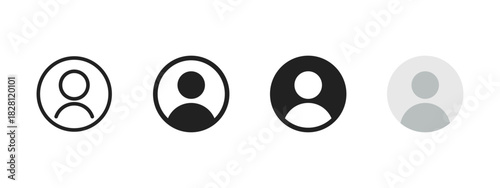 User icon. Minimal profile avatar vector illustration. Circle account symbol for apps and social interfaces sign. Default person pictogram for contact or login concept.