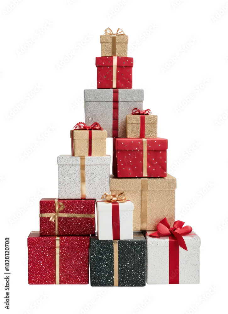 Obraz premium PNG Colorful stacked gift boxes