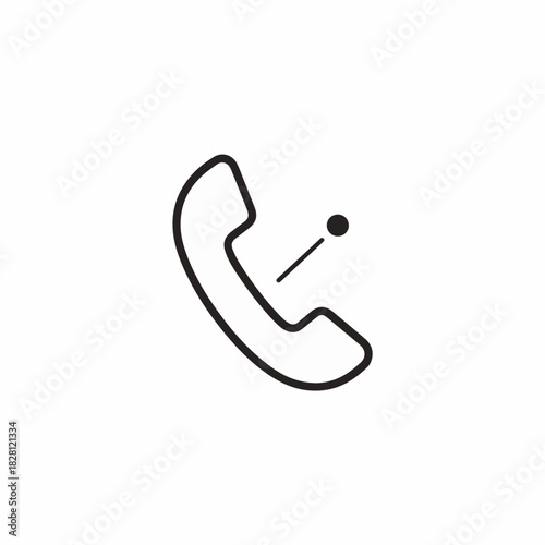 Icon of telephone handset with communication symbol for modern connectivity needs. Minimalist telephone design communicates direct connection in digital age.