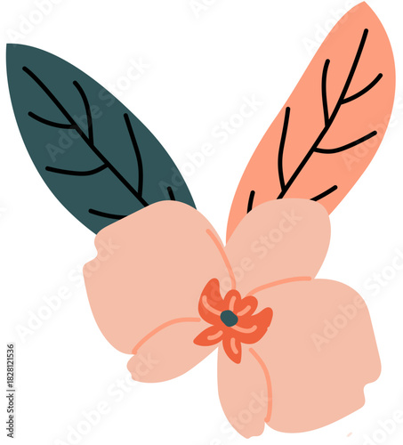 orchid flower with leaves, orchid plantIllustration of SPA and wellness concept. For beauty treatment and self-care.
.