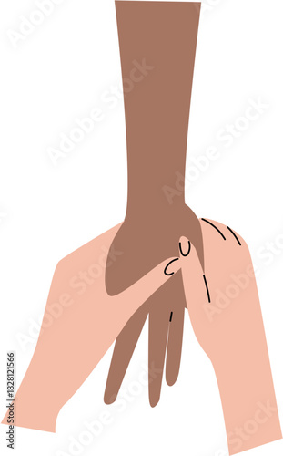 hand massage, hand therapyIllustration of SPA and wellness concept. For beauty treatment and self-care.
.