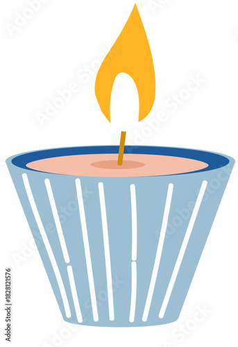 blue candle, lit candleIllustration of SPA and wellness concept. For beauty treatment and self-care.
.