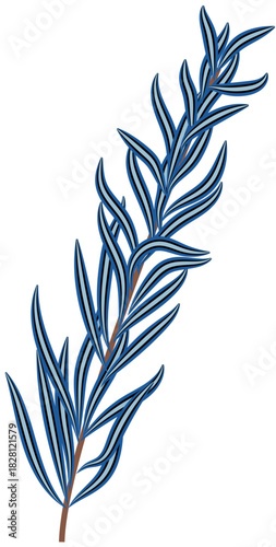 rosemary branch, green spruce branch, coniferous branchIllustration of SPA and wellness concept. For beauty treatment and self-care.
.